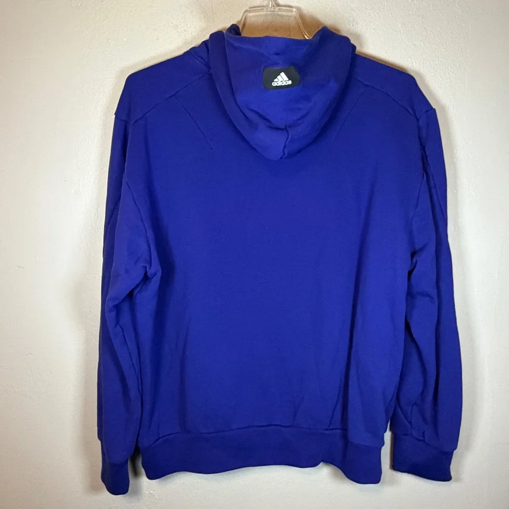 Adidas Primegreen Mens XL‎ Royal Blue Oversized Logo Hoodie Sweatshirt GR4106